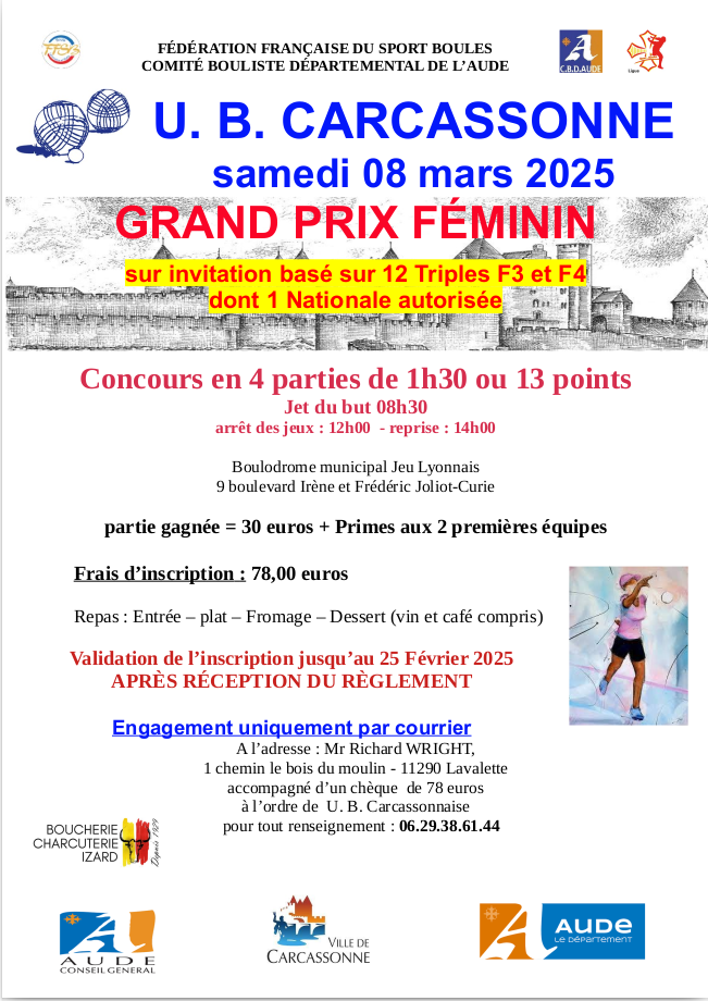 Affiche x3 feminin carcassonne