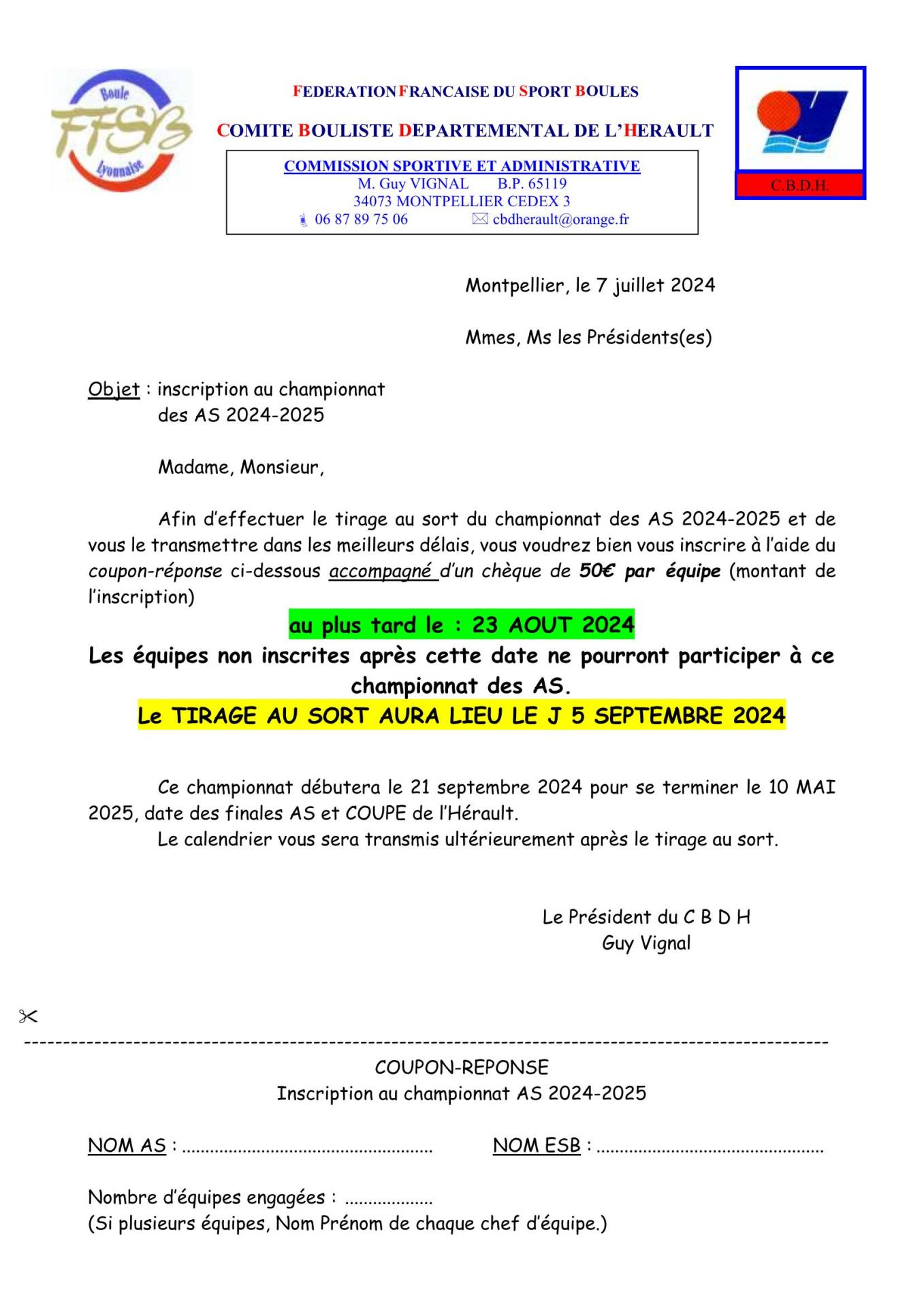 AS 2024/2025 - Fiche d'inscription