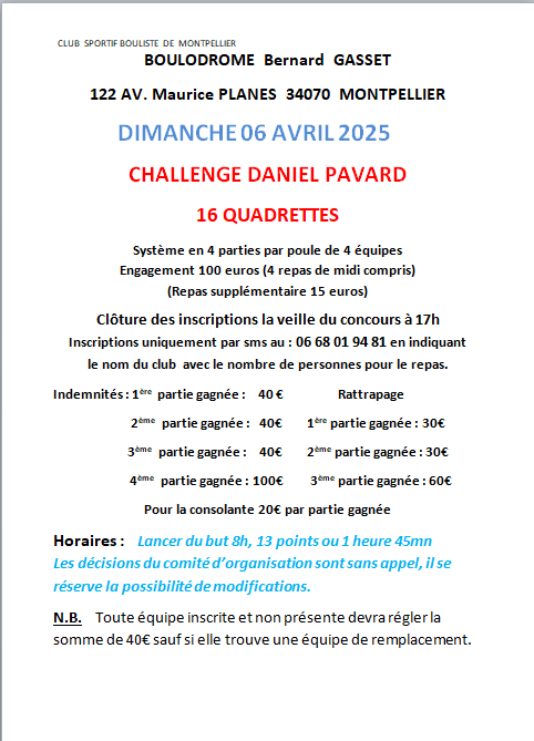 Challenge Daniel Pavard 6/04/2025